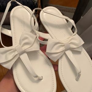 white sandals. used once, size 6.5!!